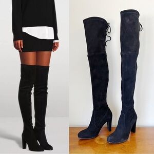 Stuart Weitzman • Highland Boot over the knee thigh high black suede heeled